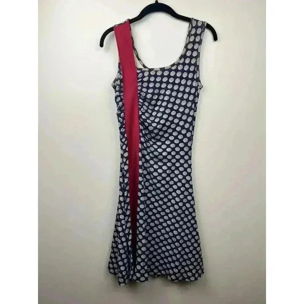 Effie’s Heart Blue and Red Skater Midi Dress - size Small